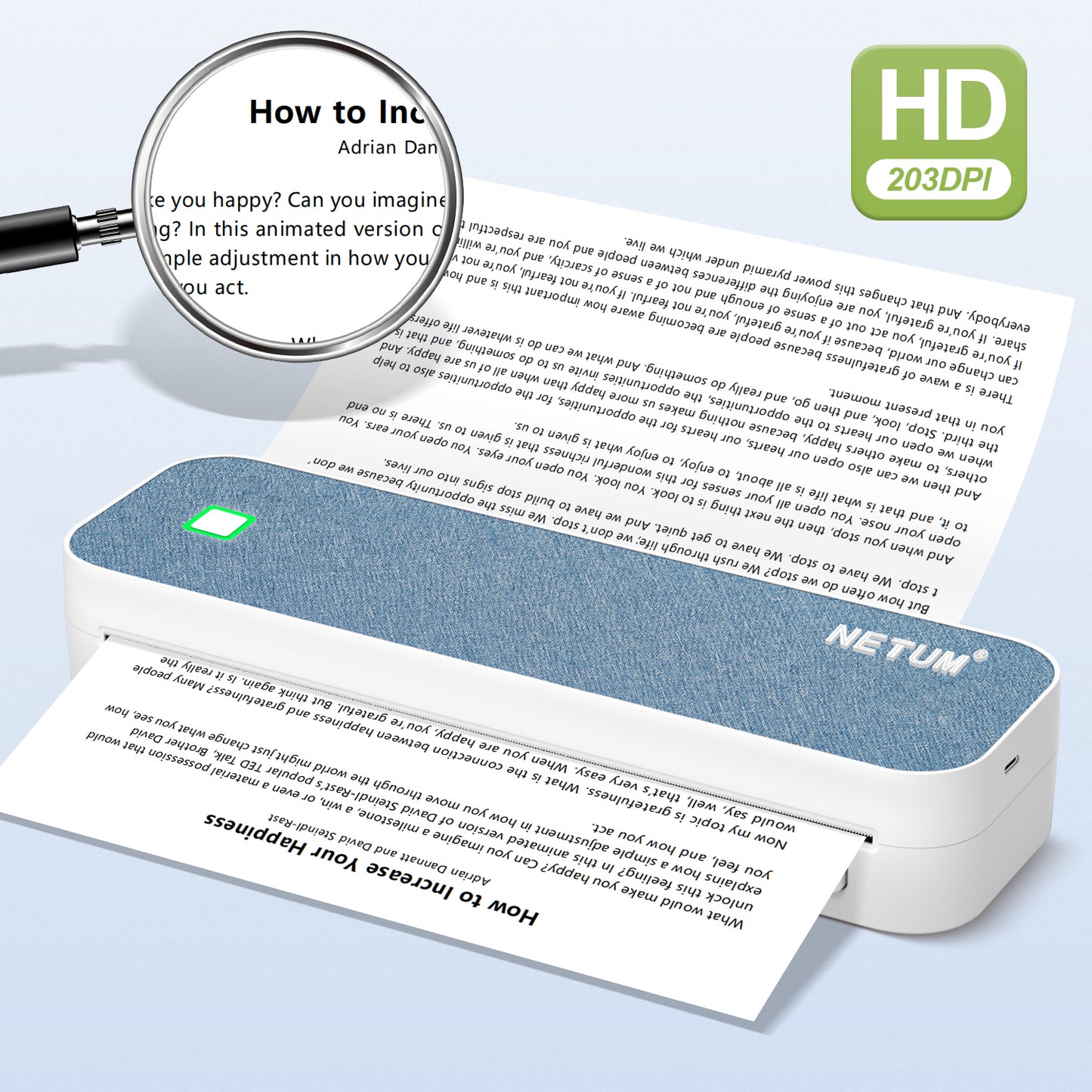 NETUM GD-85 A4 Portable Thermal Printer - Inkless, Bluetooth & Ultra-Portable