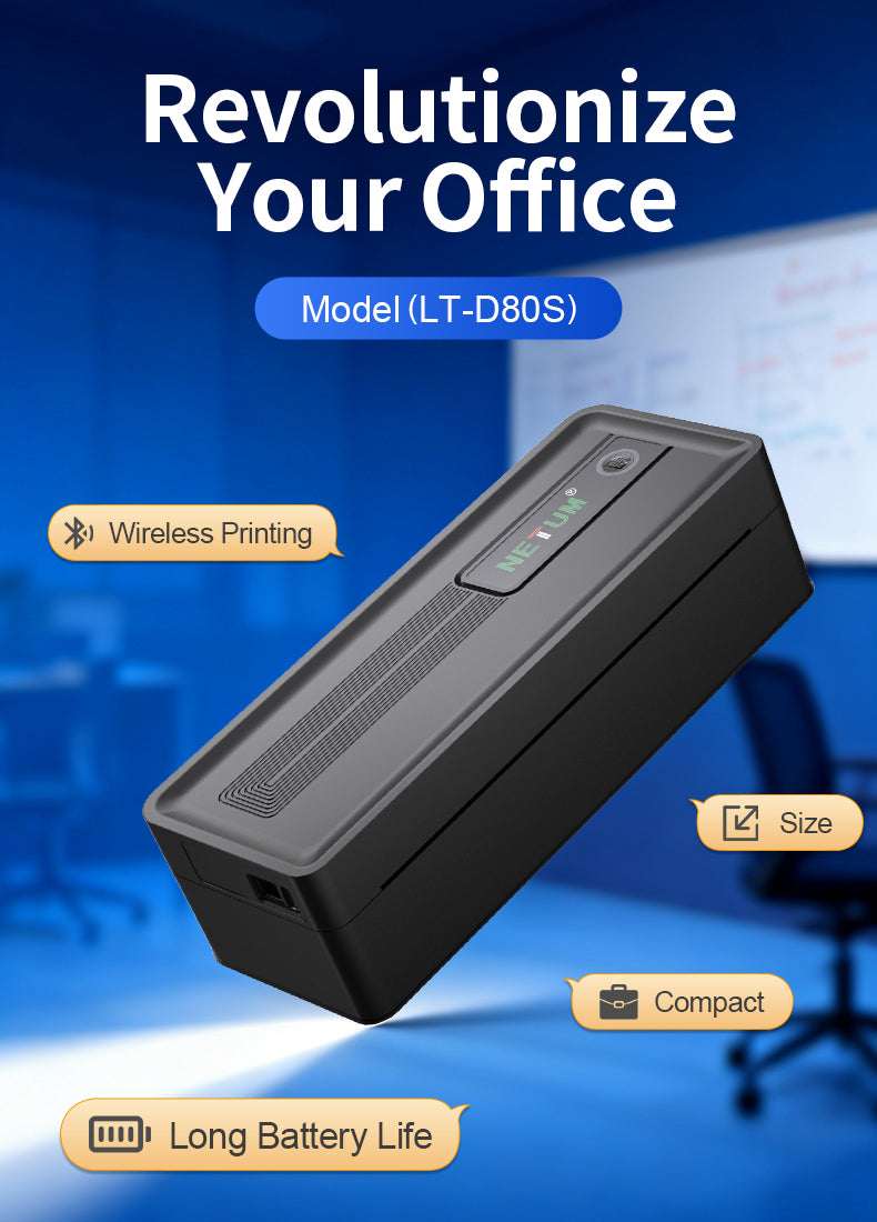 NETUM LT-D80S Large Paper Bin Portable A4 Thermal Printer