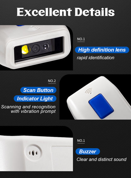Portable Mini Bluetooth Barcode Scanner M9 – 1D&2D Wireless Pocket Barcode Reader