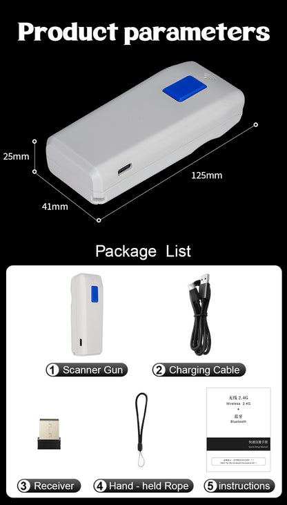 Portable Mini Bluetooth Barcode Scanner M9 – 1D&2D Wireless Pocket Barcode Reader