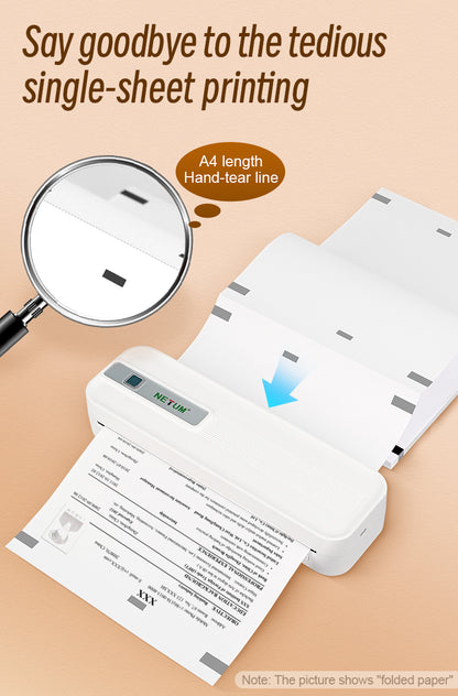 NETUM A4 Quick-Dry Thermal Paper | Fold & Roll Type for Portable A4 Thermal Printers