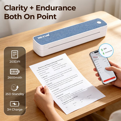 NETUM LT-C10 Denim Texture Portable A4 Thermal Printer
