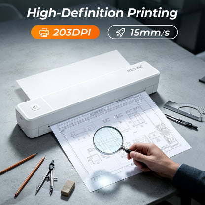 NETUM LT-E80 A4 Portable Thermal Printer - Inkless, Wireless & Ultra-Compact