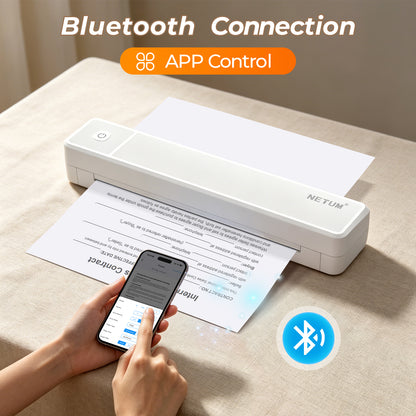 NETUM LT-E80 A4 Portable Thermal Printer - Inkless, Wireless & Ultra-Compact